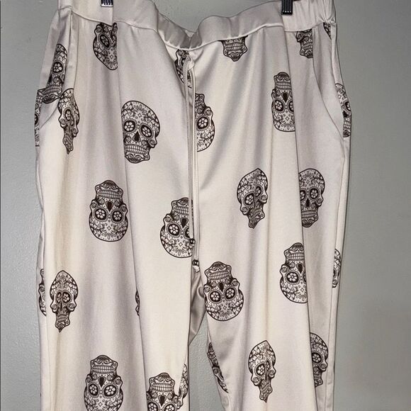 Skull Print Jogger Cropped Pants 3XL - Picture 3 of 9